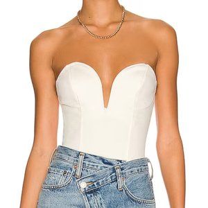 White Gianna Sweetheart Bodysuit Superdown NWT